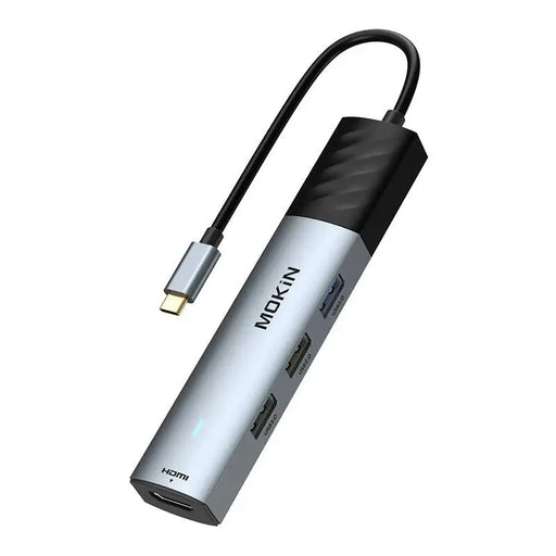 Хъб 5в1 MOKin USB-C PD 3.0 100W сребърен