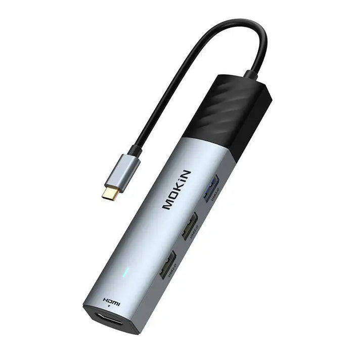 Хъб 5в1 MOKin USB-C PD 3.0 100W сребърен