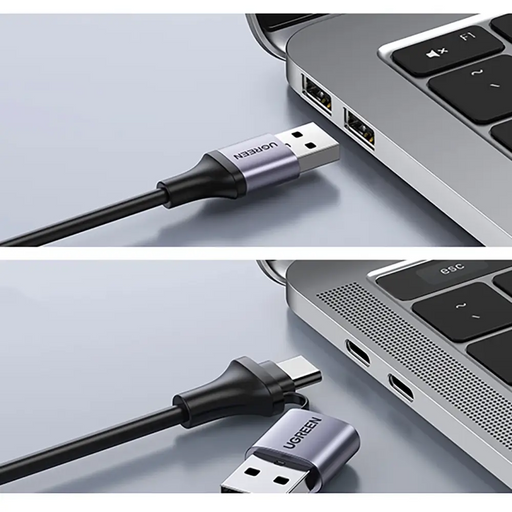 HDMI адаптер Ugreen CM489 USB-A / USB-C сив