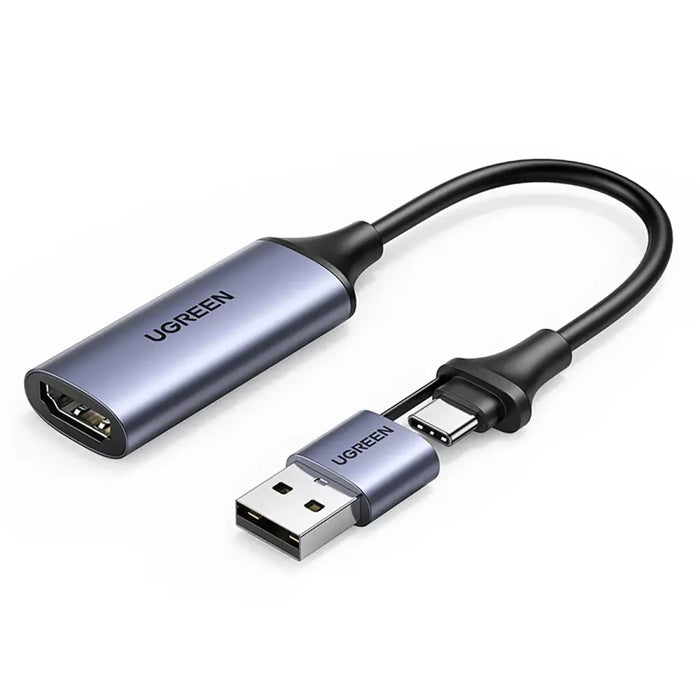 HDMI адаптер Ugreen CM489 USB-A / USB-C сив