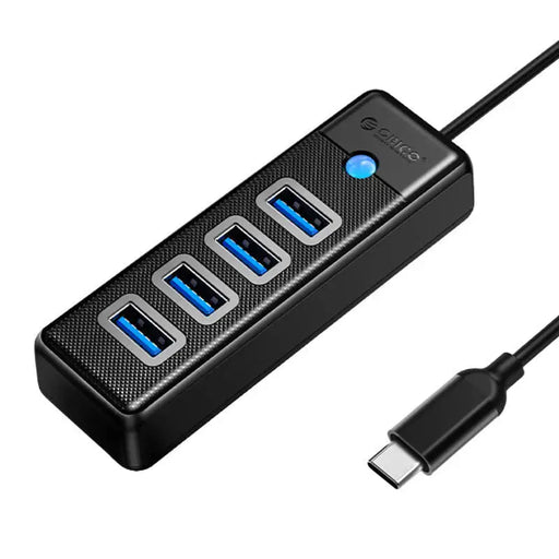 Хъб 4в1 Orico USB-C / 4x USB 3.0 5Gbps 0,15m черен