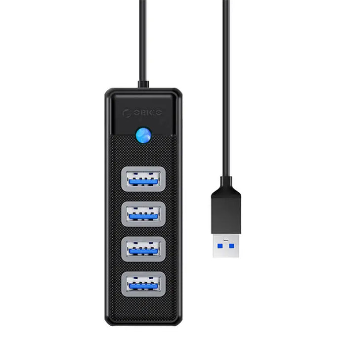 Хъб 4в1 Orico USB / 4x USB 3.0 5 Gbps 0.15m черен