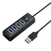 Хъб 4в1 Orico USB / 4x USB 3.0 5 Gbps 0.15m черен