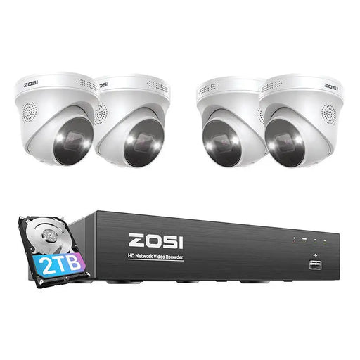 IP Камера ZOSI C225 WiFi 5MP + NVR 8-канална 2TB HDD 4бр.