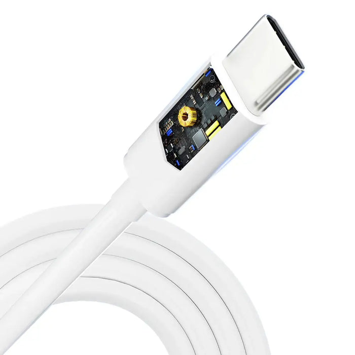 Кабел 3mk Hyper Cable USB-C към USB-C 100W 2m бял