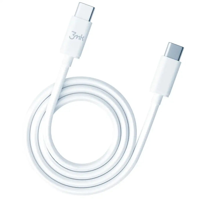 Кабел 3mk Hyper Cable USB-C към USB-C 100W 2m бял