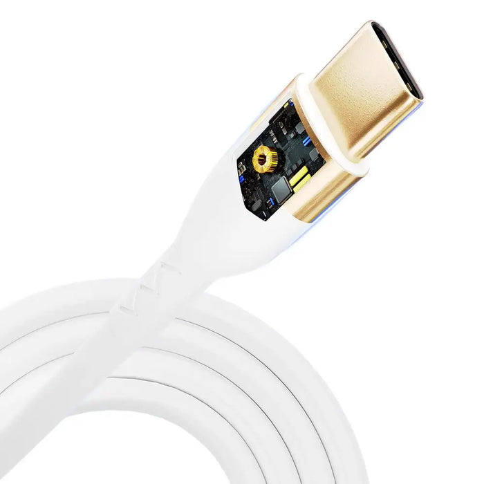 Кабел 3mk Hyper Silicone Cable USB-C / USB-C 100W 2m бял