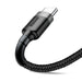 Кабел Baseus Cafule USB-A към USB-C QC 3.0 3A 0.5m черно-сив