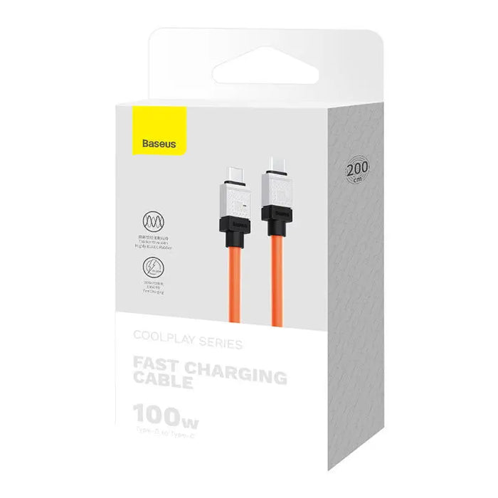 Кабел Baseus CoolPlay USB - C към 100W 2m оранжев