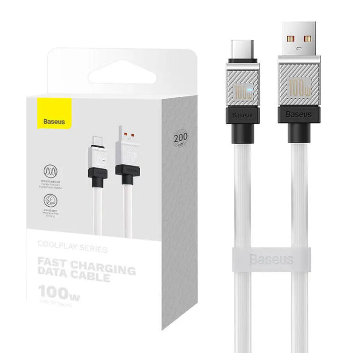 Кабел Baseus CoolPlay USB към USB - C 100W 2m бял