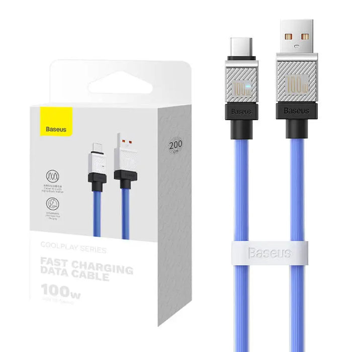 Кабел Baseus CoolPlay USB към USB - C 100W 2m син