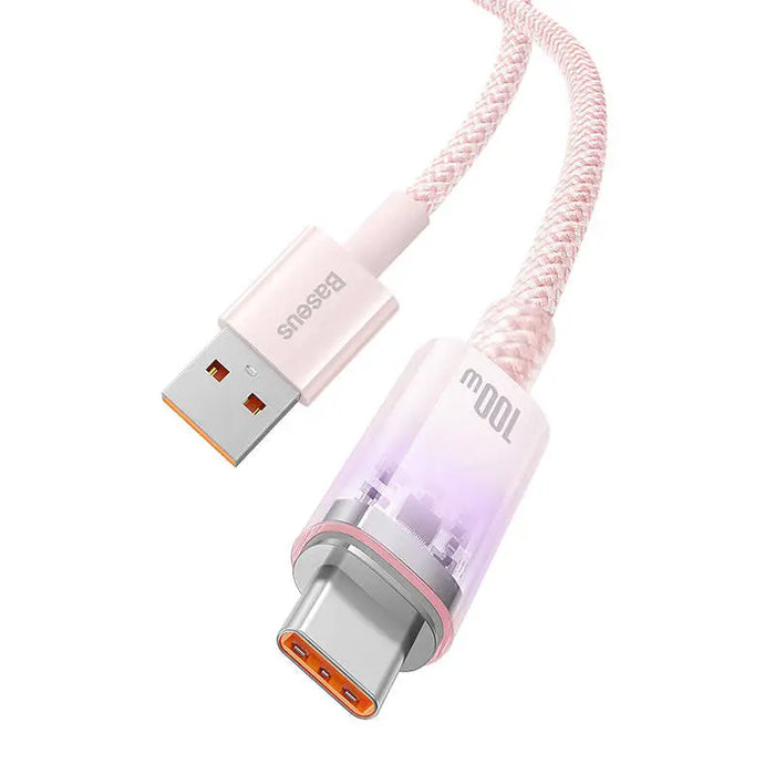 Кабел Baseus Flash USB - C 6A,2m розов