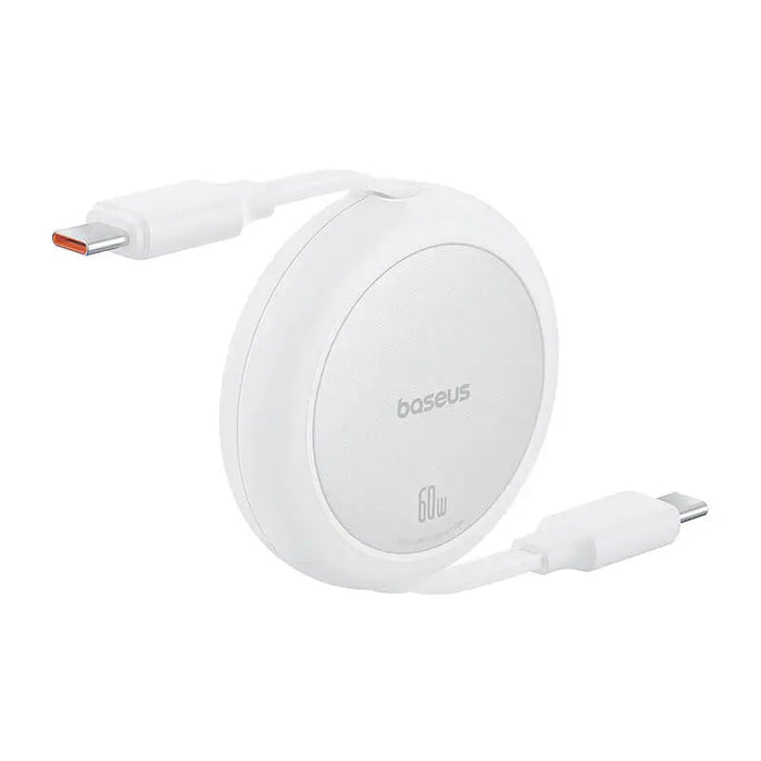 Кабел Baseus Free2Pull Mini USB-C към USB-C 60W 1m бял