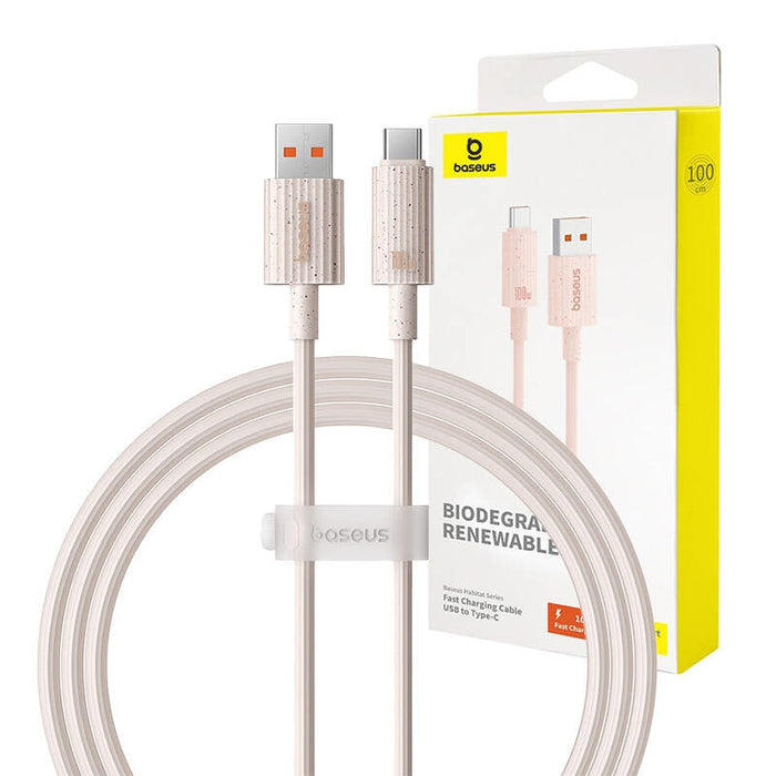 Кабел Baseus Habitat Series USB към USB-C 100W 1m розов