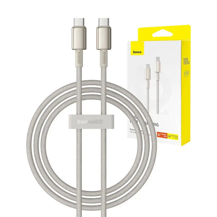 Кабел Baseus Tungsten Gold USB - C към USB - C 100W