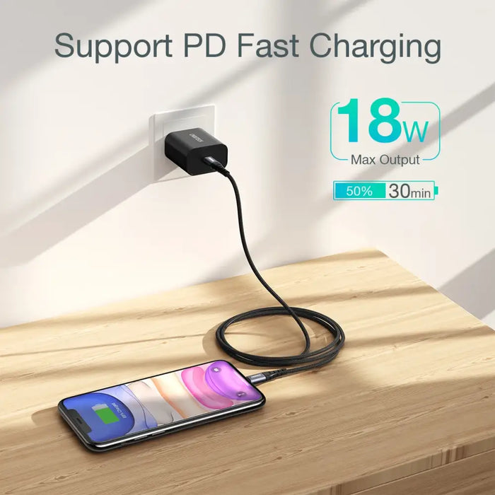 Кабел Choetech IP0041 USB-C / Lightning MFi 480Mb/s 3A