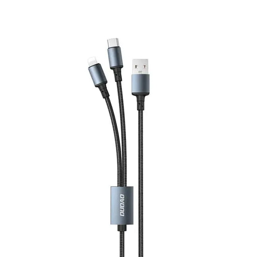 Кабел Dudao TGL2 USB 2в1 USB-C Lightning 6A черен