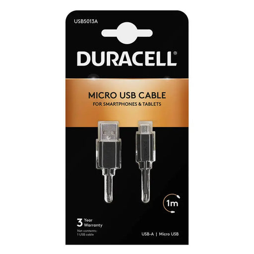 Кабел Duracell USB към Micro-USB 1 метър черен