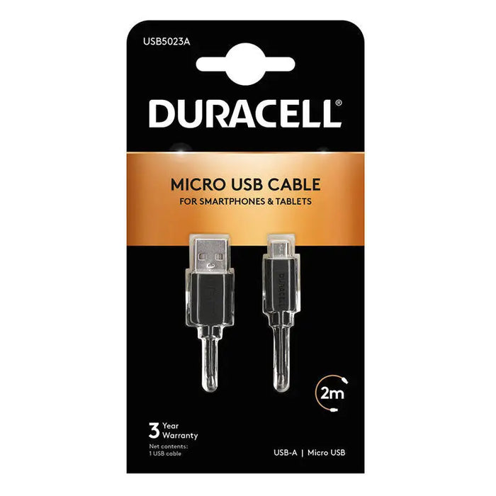 Кабел Duracell USB към Micro-USB 2m черен