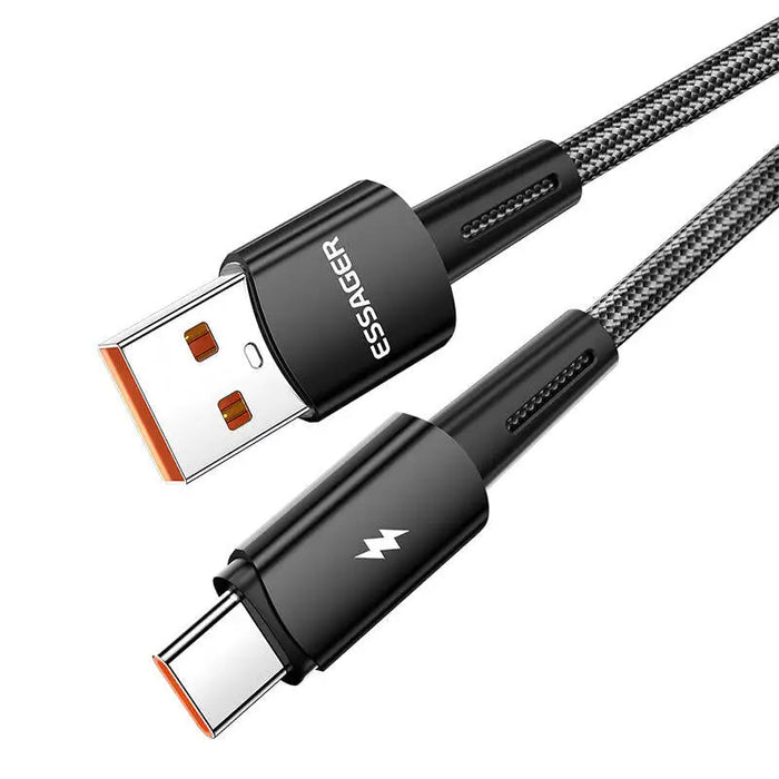 Кабел Essager USB-A към USB-C 120W 2m черен