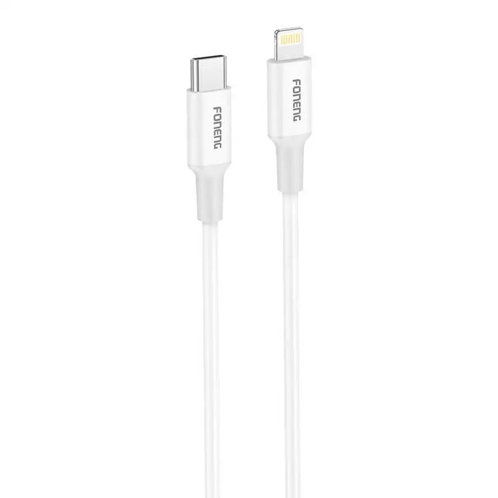 Кабел Foneng X106 USB-C / Lightning PD27W 1,2m бял