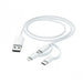 Кабел HAMA 3 в 1 USB-A - Micro-USB USB-C и Lightning