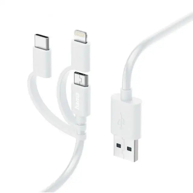 Кабел HAMA 3 в 1 USB-A - Micro-USB USB-C и Lightning