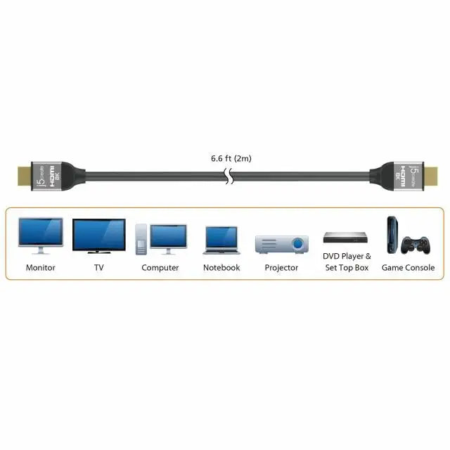 Кабел j5create JDC53 HDMI мъжко - HDMI мъжко 8K 48 Gbps 2 m