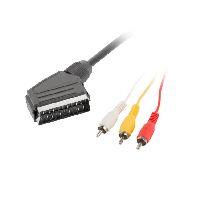 Кабел Lanberg cable SCART (EURO) - RCA x3 1.8m