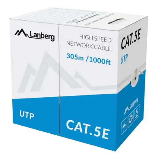 Кабел Lanberg LAN cable UTP CAT.5E 305m solid CCA grey