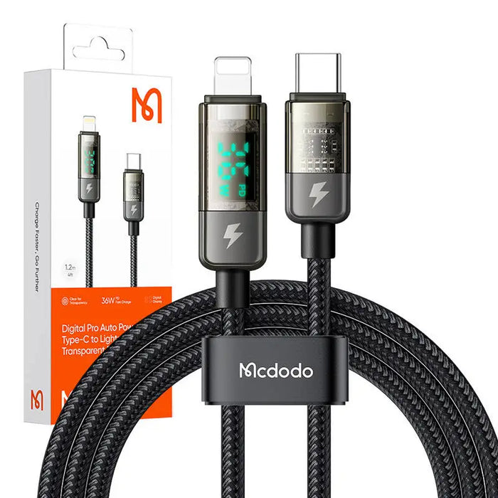 Кабел Mcdodo CA-3600 USB-C / Lightning 36W 1.2m черен