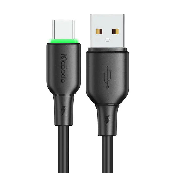 Кабел Mcdodo CA-4751 USB към USB-C с LED светлина 1.2m черен