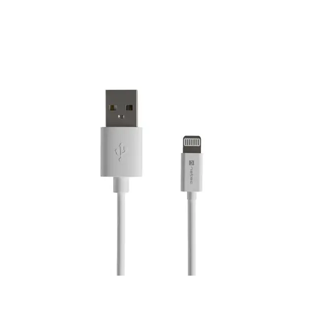 Кабел Natec Lightning (M) -> USB-A (M) 2.0 cable 1m White