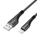 Кабел RayCue CA01 USB - A към Lightning 1.2m 2.4A черен