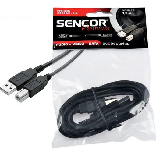 Кабел Sencor SCO 511-015 USB A/M-B/M 1.5m