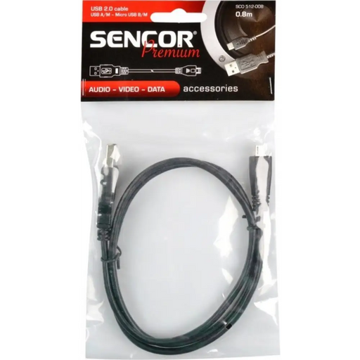 Кабел Sencor SCO 512-008 USB A/M-Micro B 0.8m