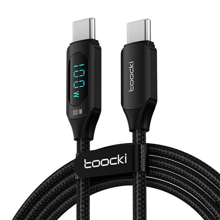 Кабел Toocki USB-C към USB-C 1m 100W черен