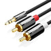 Кабел UGREEN 3.5mm жак към 2х RCA (чинч) 1m черен