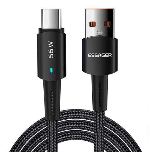 Кабел USB / USB-C Essager EXCT-CGB01 66W 0.5m черен