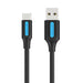 Кабел Vention COKBC USB-A 2.0 към USB-C 0.25m черен