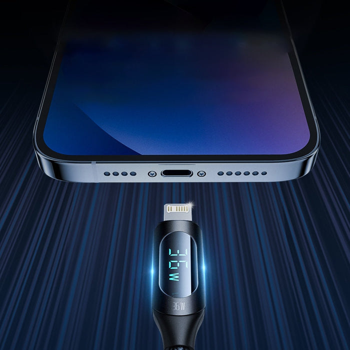 Кабел Wozinsky WUCLC2 USB-C към Lightning с LED дисплей 36W