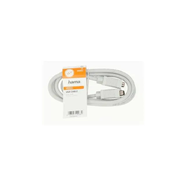 Кабел за монитор HAMA 200932 VGA мъжко -VGA мъжко 1.50м Бял