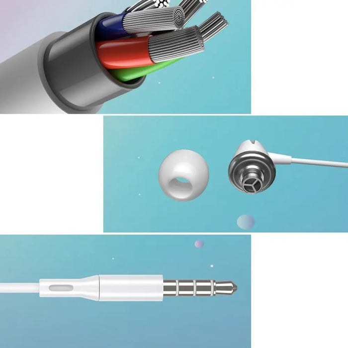 Кабелни слушалки с 3.5mm накрайник WK Design Y6 Бял