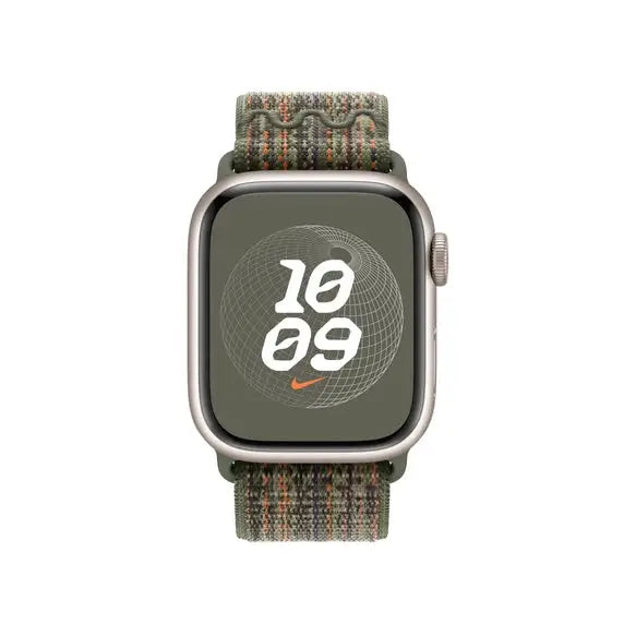 Каишка за часовник Apple 41mm Sequoia/Orange Nike Sport Loop