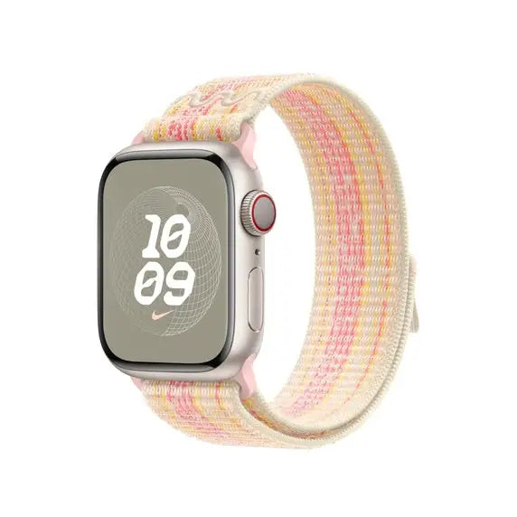 Каишка за часовник Apple 41mm Starlight/Pink Nike Sport Loop