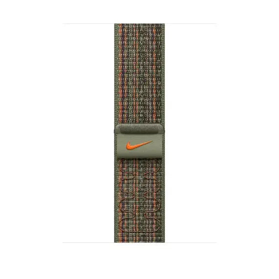 Каишка за часовник Apple 45mm Sequoia/Orange Nike Sport Loop