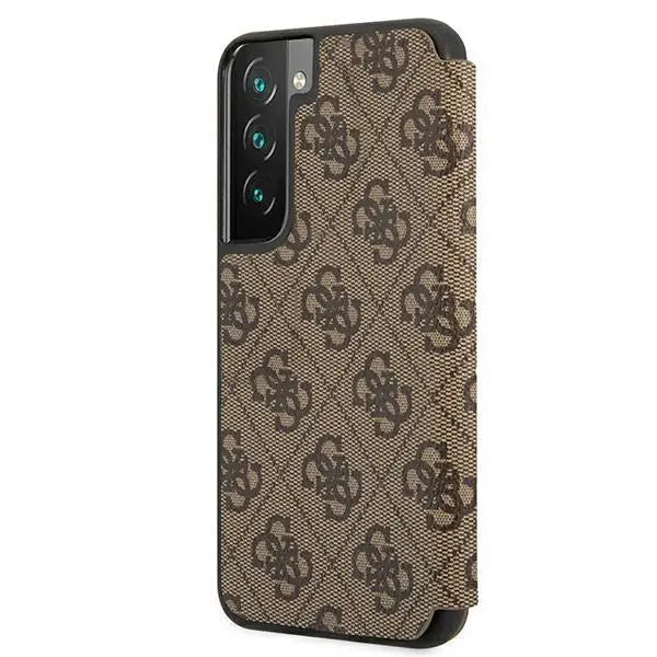 Калъф Guess 4G Metal Gold Logo за Samsung Galaxy S22 Кафяв