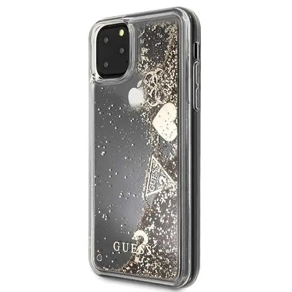 Калъф Guess Glitter Hearts за iPhone 11 Pro Max Gold