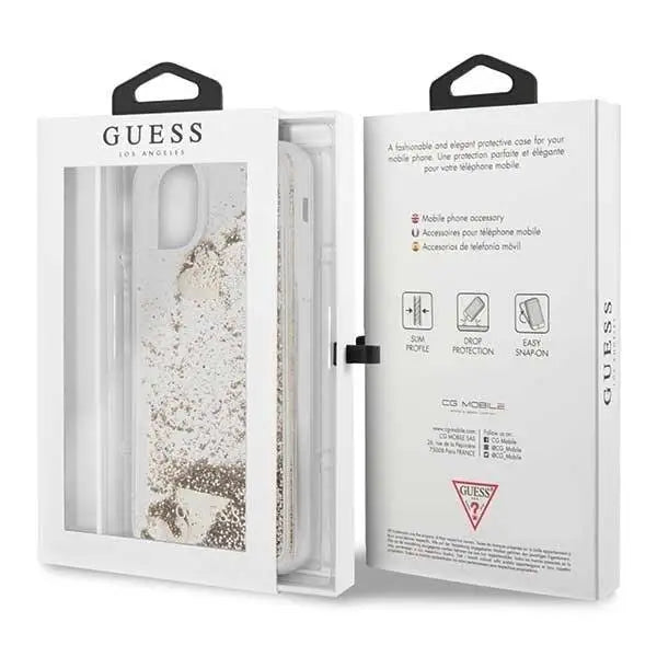 Калъф Guess Glitter Hearts за iPhone 11 Pro Max Gold