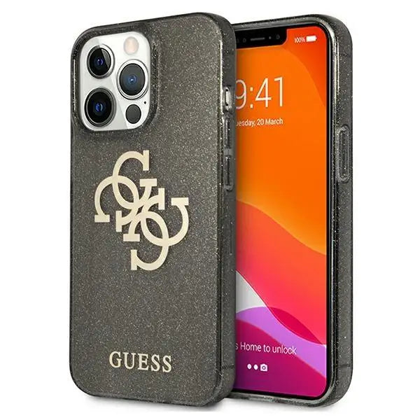 Калъф Guess GUHCP13LPCUGL4GBK Glitter 4G Big Logo